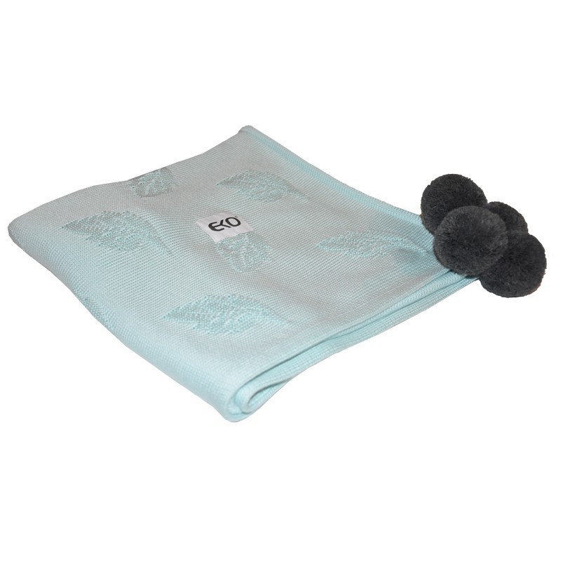 Bamboo blanket "LEAVES" TURQUOISE Bamboo blanket "LEAVES" TURQUOISE