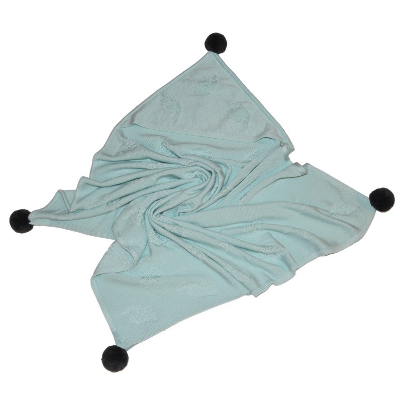 Bamboo blanket "LEAVES" TURQUOISE Bamboo blanket "LEAVES" TURQUOISE
