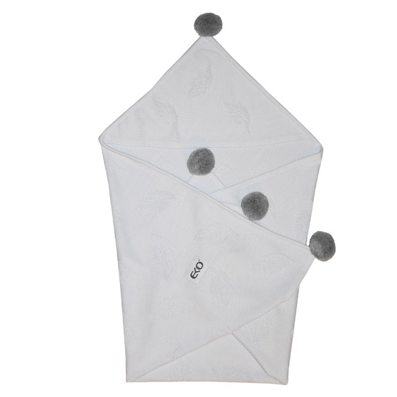 Bamboo blanket "LEAVES" WHITE Bamboo blanket "LEAVES" WHITE