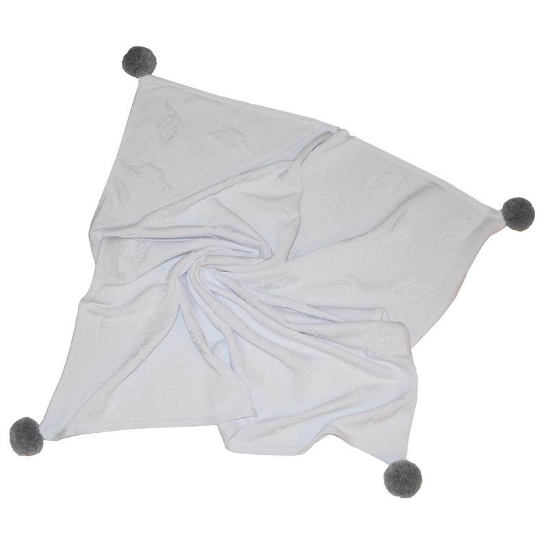 Bamboo blanket "LEAVES" WHITE Bamboo blanket "LEAVES" WHITE