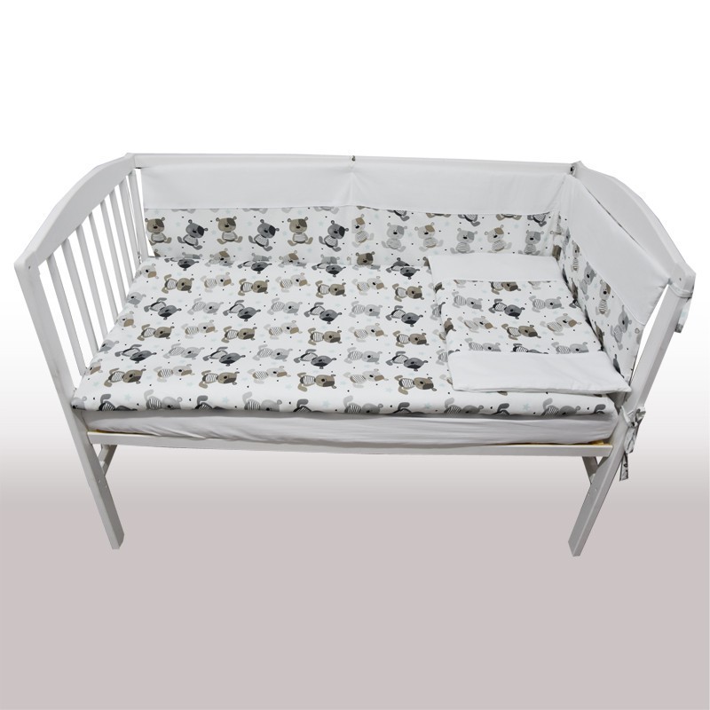 Printed cotton cot bedding set 120x90 cm HYDRANGEA Printed cotton cot bedding set 120x90 cm HYDRANGEA