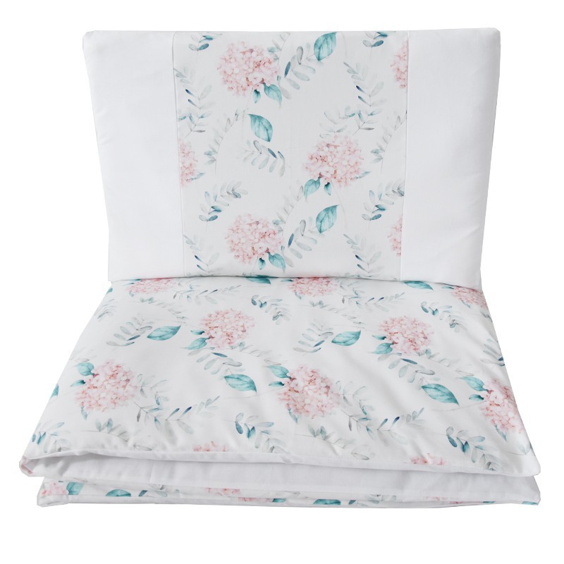 Printed cotton cot bedding set 120x90 cm HYDRANGEA Printed cotton cot bedding set 120x90 cm HYDRANGEA