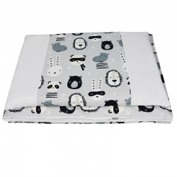 Printed cotton cot bedding set 120x90 cm