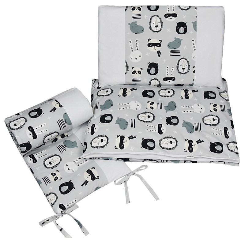 Printed cotton cot bedding set 120x90 cm