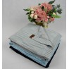 Knitted blanket with fur fabric lining GREY