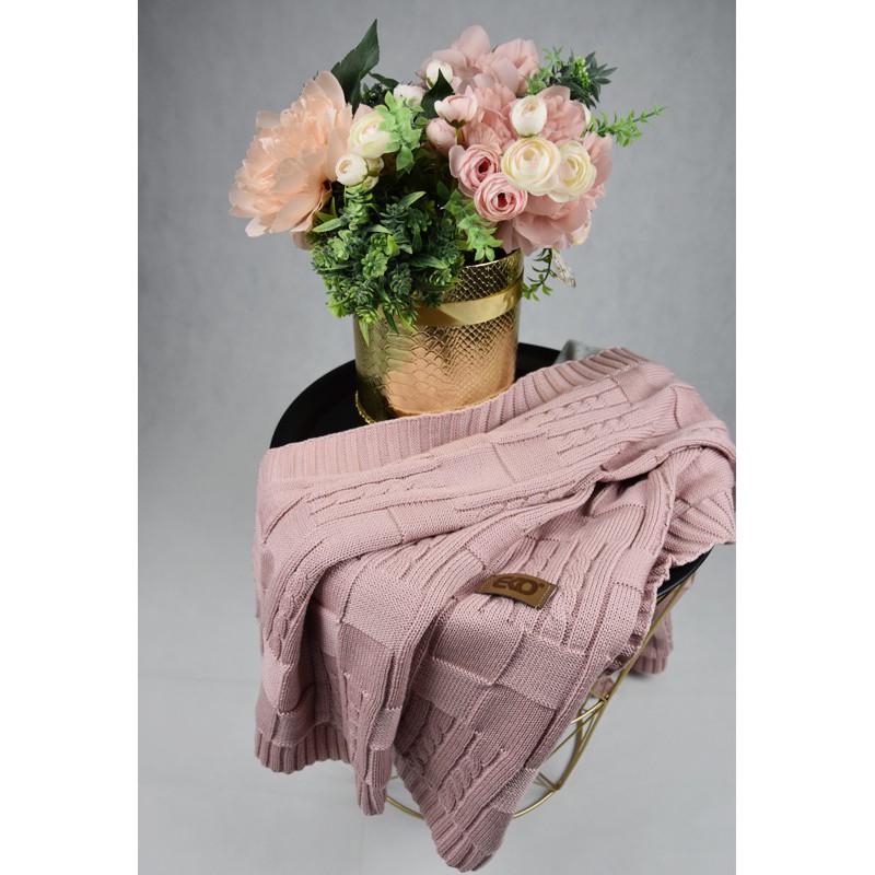 Dečka z pleteniny s kožešina podšívkou ROSE PINK Dečka z pleteniny s kožešina podšívkou ROSE PINK