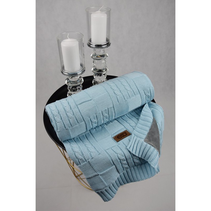 Zīdaiņu plediņš ar kažokāda oderīti TURQUOISE