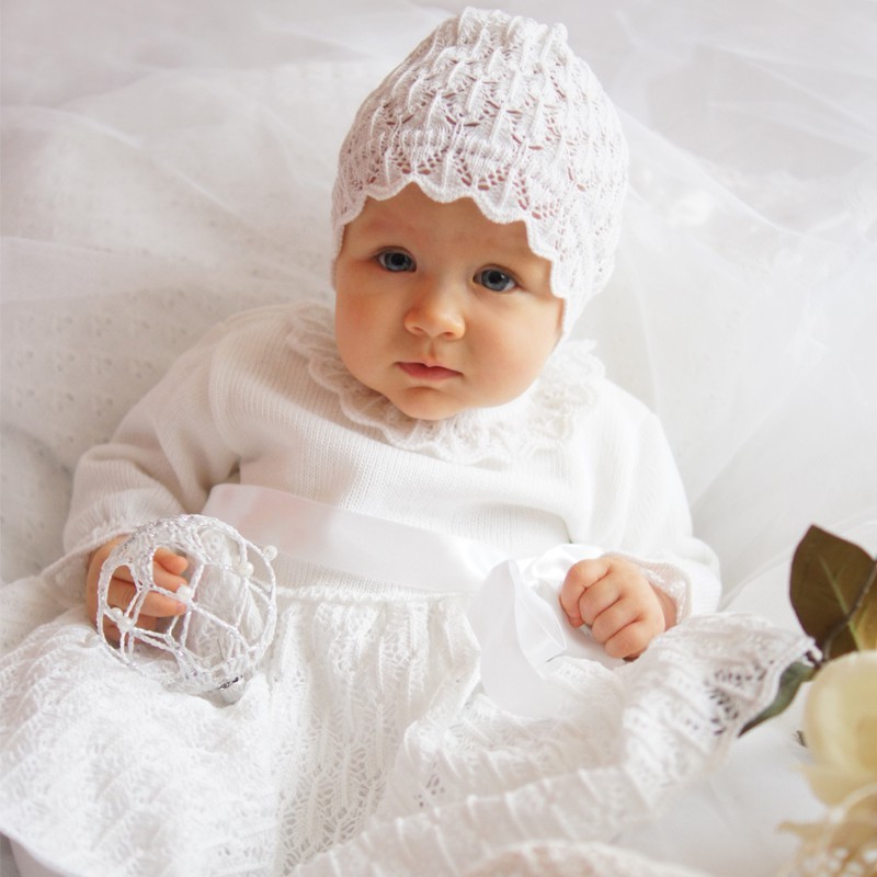 Robe Baptême Bébé Enfant Blanc Ange