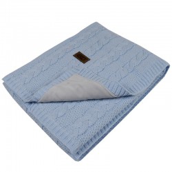 Knitted blanket  with fur fabric lining