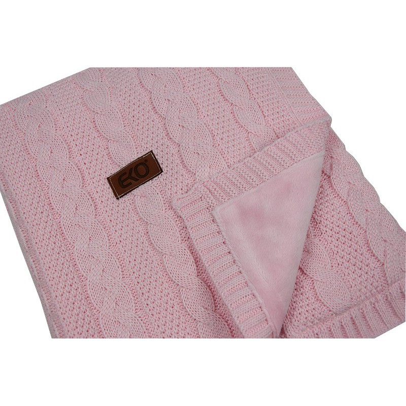 Dečka z pleteniny  s kožušina podšívkou PINK