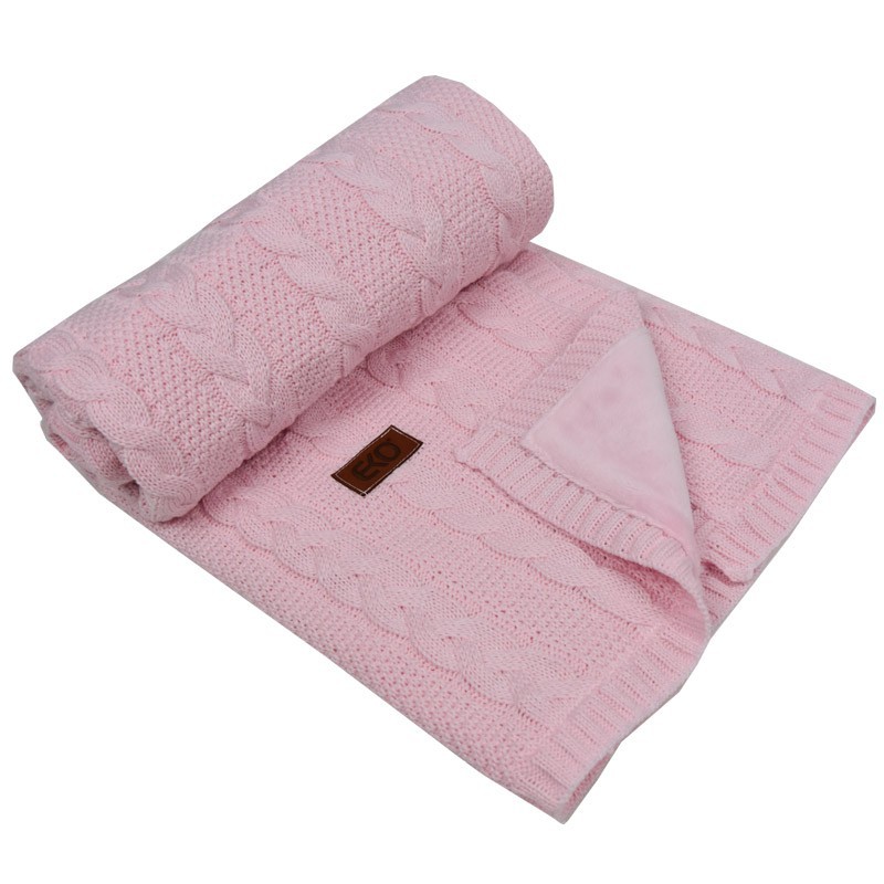 Плед трикотажный  подкладка из мех PINK