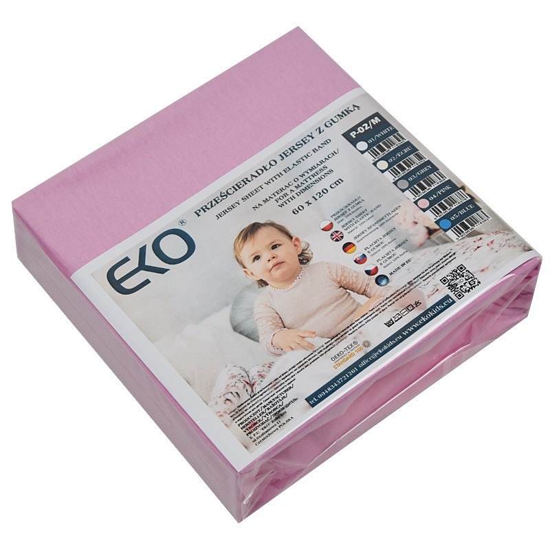 Jersey sheet with elastic band 120 x 60 cm PINK Jersey sheet with elastic band 120 x 60 cm PINK