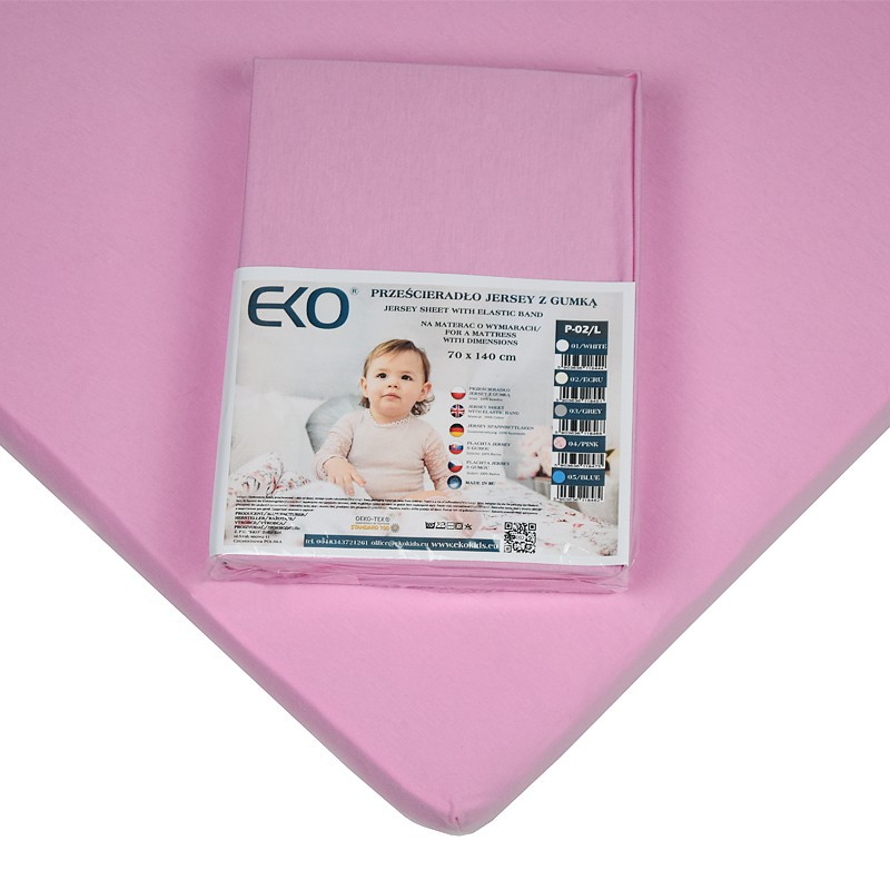 Džersija palags ar elastīgu joslu 140 x 70 cm PINK Džersija palags ar elastīgu joslu 140 x 70 cm PINK