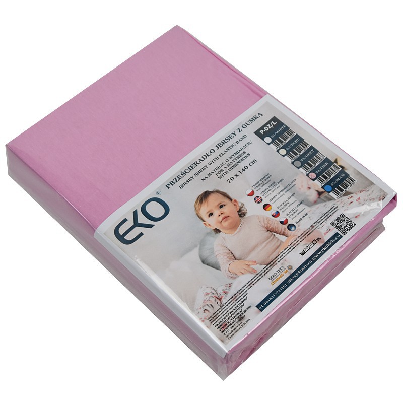 Drap jersey avec élastique 140 x 70 cm PINK Drap jersey avec élastique 140 x 70 cm PINK