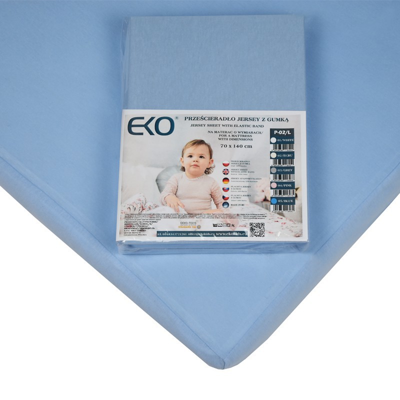 Jersey plahta s gumicom 140 x 70 cm BLUE Jersey plahta s gumicom 140 x 70 cm BLUE