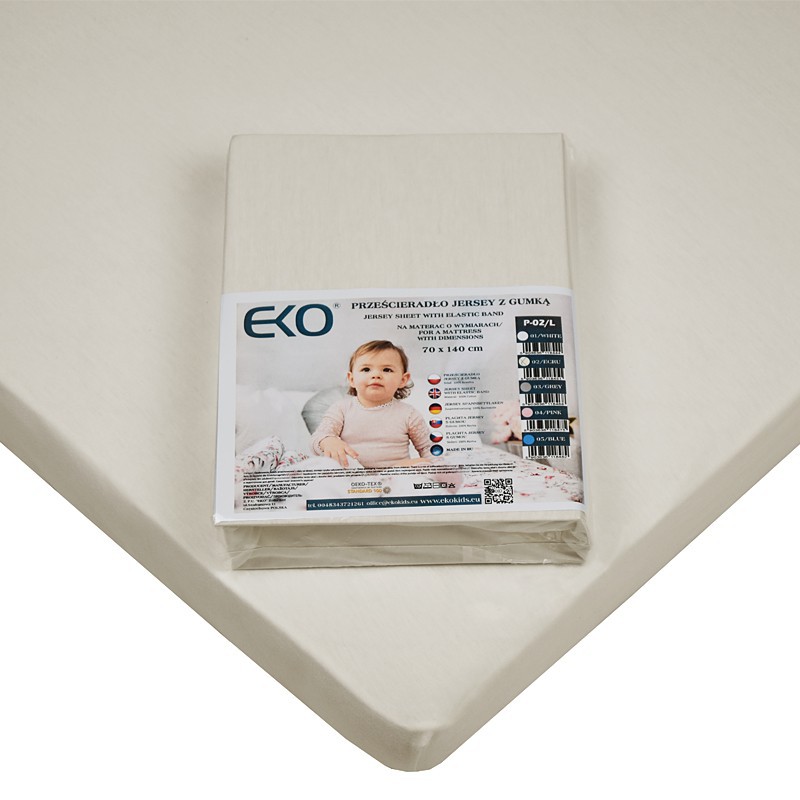 Jersey Spannbettlaken 140 x 70 cm ECRU