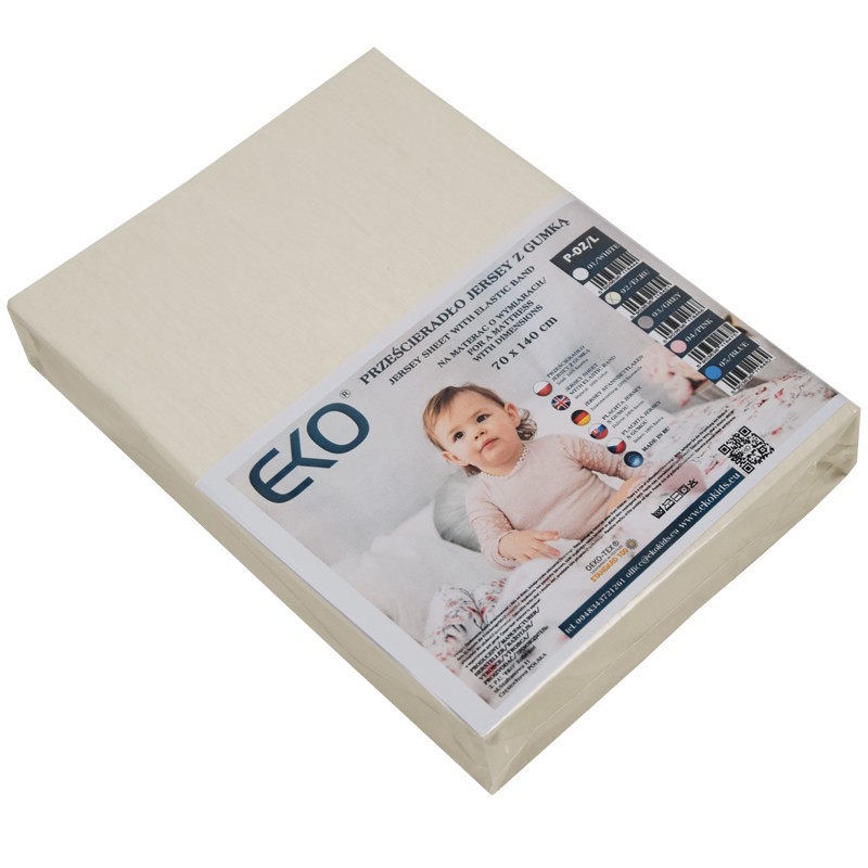 Jersey sheet with elastic band 140 x 70 cm ECRU Jersey sheet with elastic band 140 x 70 cm ECRU