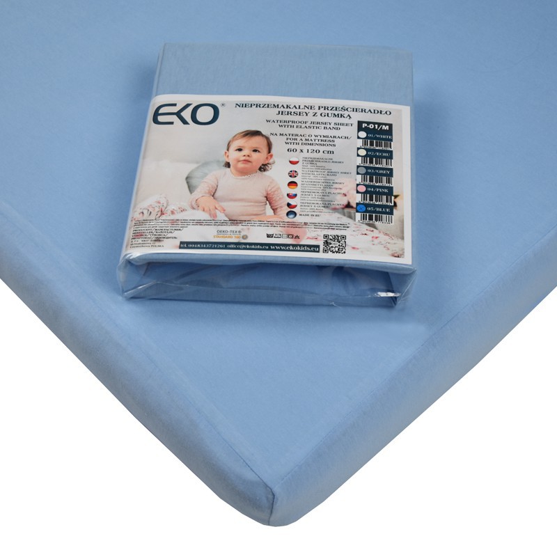 Waterproof Jersey sheet  with elastic band BLUE Waterproof Jersey sheet  with elastic band BLUE