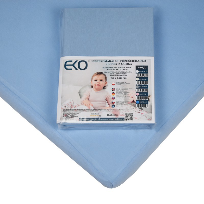 Waterproof Jersey sheet  with elastic band BLUE Waterproof Jersey sheet  with elastic band BLUE