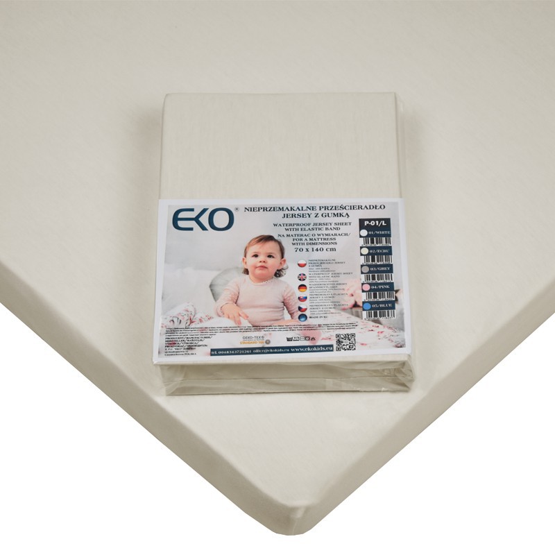 Nepremokavá plachta Jersey s gumou ECRU Nepremokavá plachta Jersey s gumou ECRU
