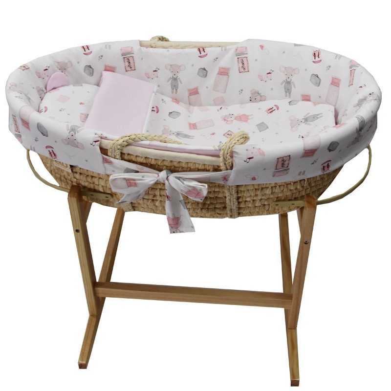 Moses basket with basket stand and equipment Moses basket with basket stand and equipment