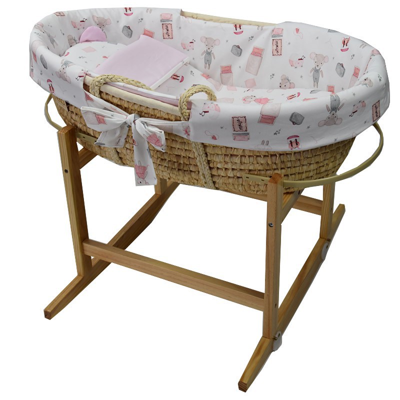 Moses basket with basket stand and equipment Moses basket with basket stand and equipment