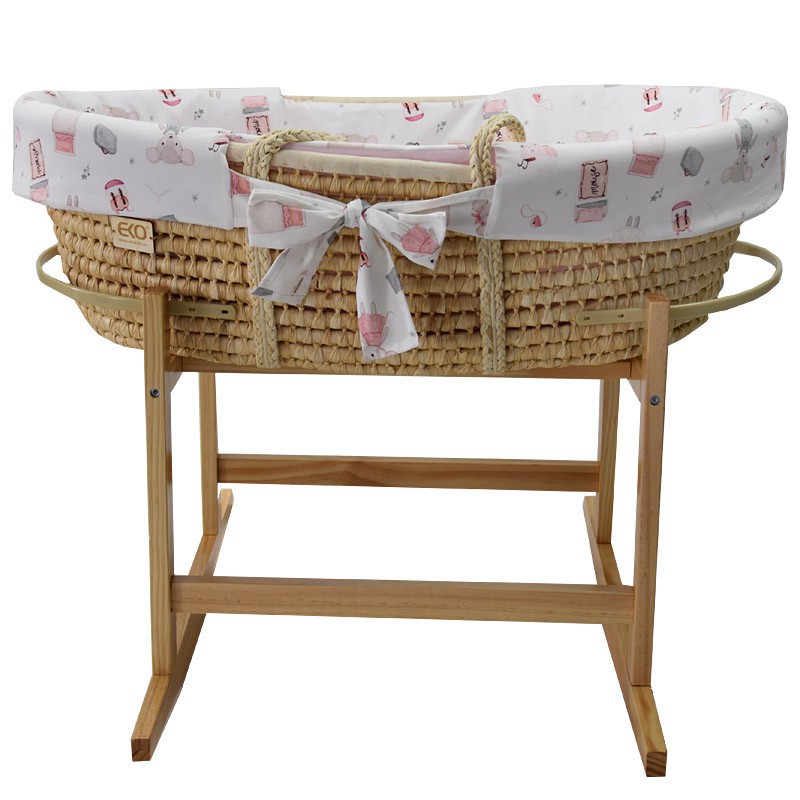 Moses basket with basket stand and equipment Moses basket with basket stand and equipment