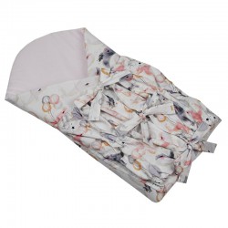 Printed Cotton Swaddle Blanket WHALE/PINK