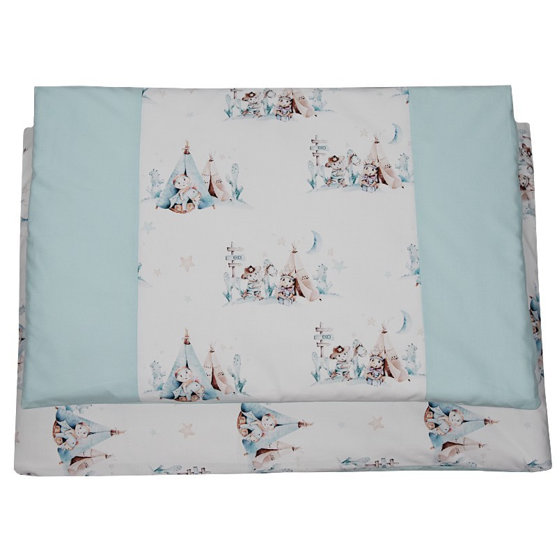 Apdrukāts mazuļa kokvilnas gultasveļas komplekts 135x100 cm WESTERN Apdrukāts mazuļa kokvilnas gultasveļas komplekts 135x100 cm WESTERN
