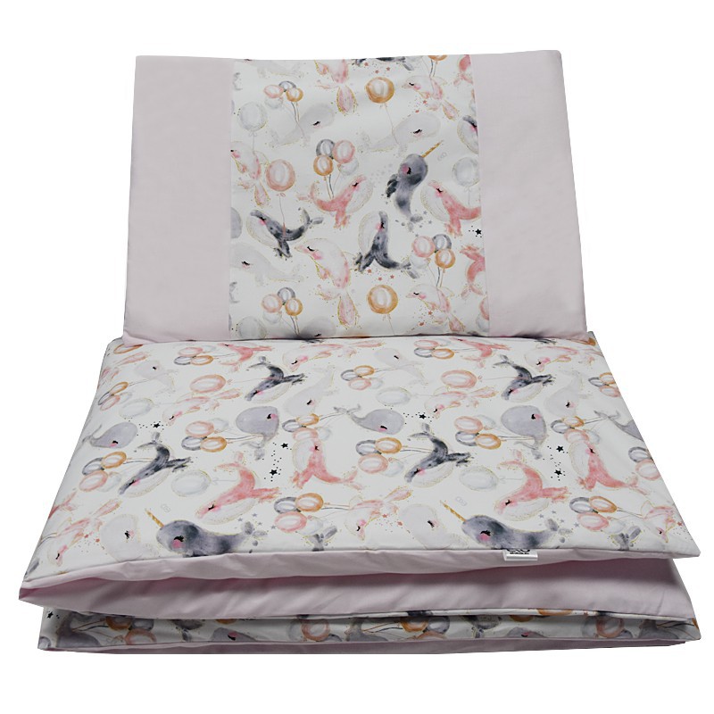 Printed cotton cot bedding set 135x100 cm