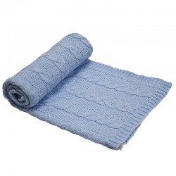 BRAID CABLES Blanket BLUE