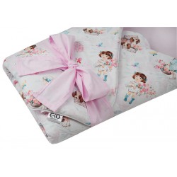 Printed Cotton Swaddle Blanket with Coconut GIRL