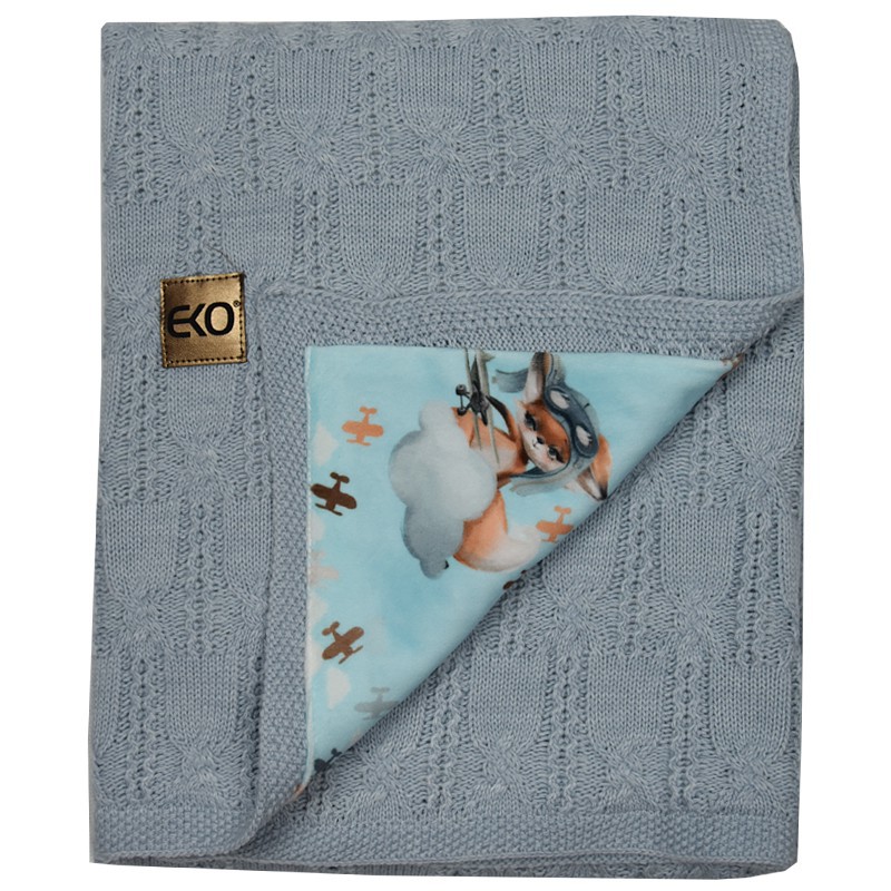 Knitted blanket  with fur fabric lining AVIATOR