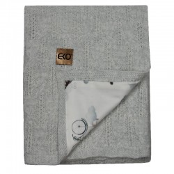 Pletená deka podšitá digitálne tlačeným zamatom