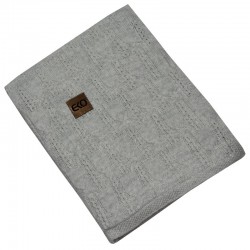 Pletená deka podšitá digitálne tlačeným zamatom