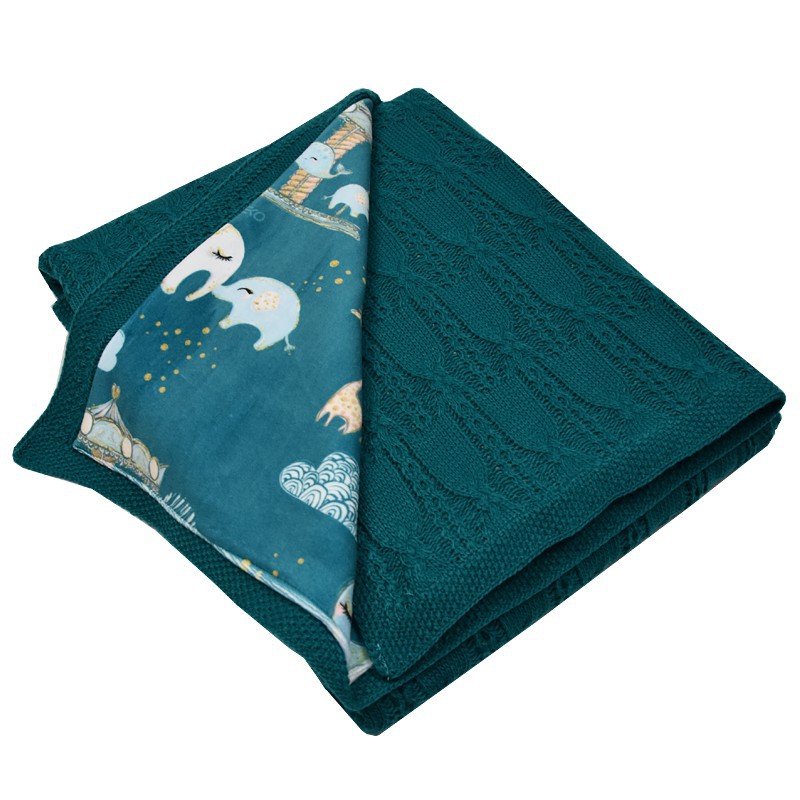 Knitted blanket  with fur fabric lining AMUSEMENT PARK