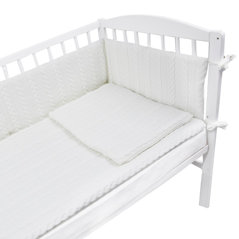 BRAID CABLES jersey cot bedding set WHITE BRAID CABLES jersey cot bedding set WHITE