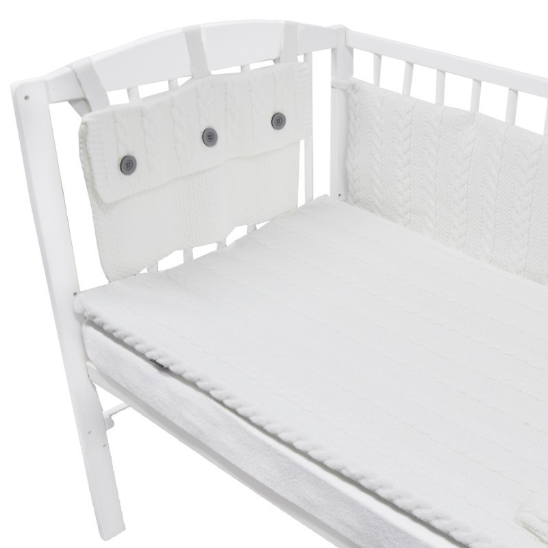 BRAID CABLES jersey cot bedding set WHITE BRAID CABLES jersey cot bedding set WHITE