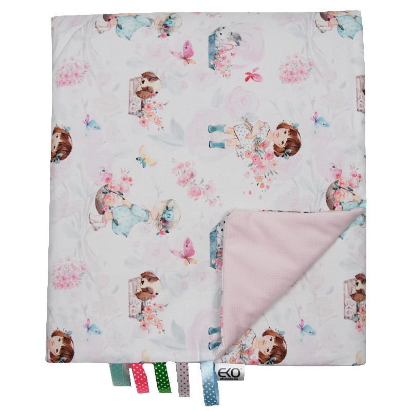 Blanket and play mat with VELVET fabric lining GIRL Blanket and play mat with VELVET fabric lining GIRL