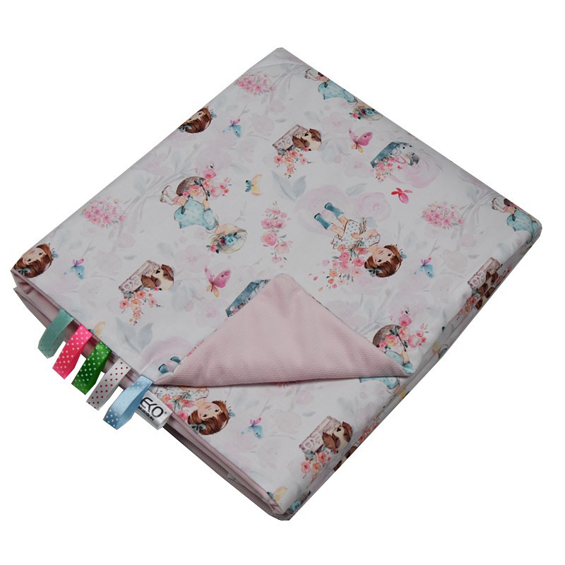 Blanket and play mat with VELVET fabric lining GIRL Blanket and play mat with VELVET fabric lining GIRL