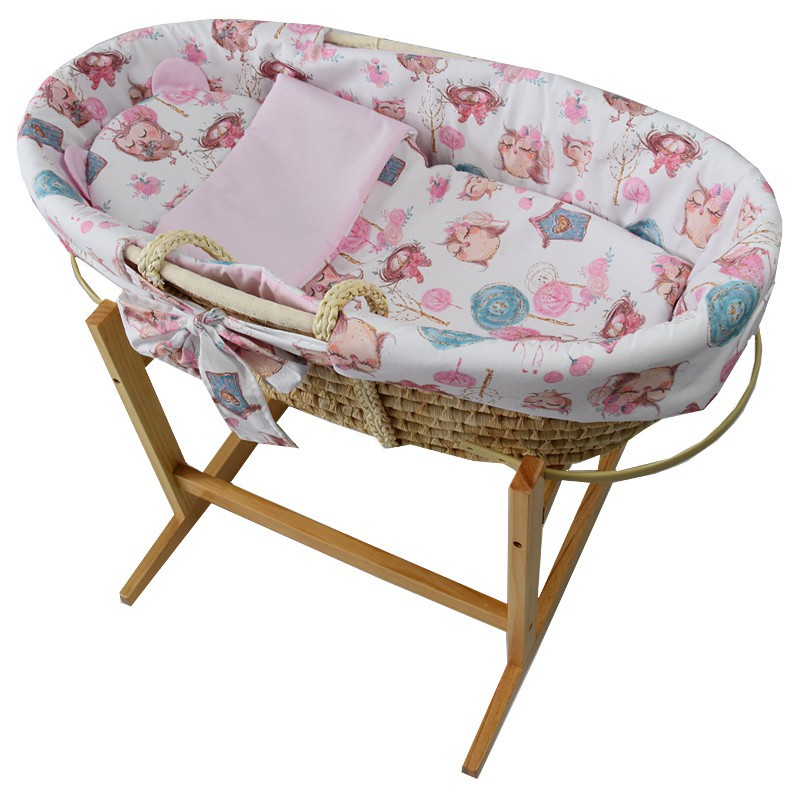 Moses basket with basket stand and equipment Moses basket with basket stand and equipment