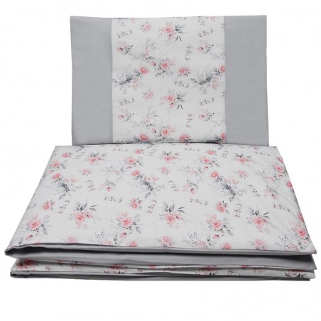 Printed cotton cot bedding set 120x90 cm ROSES EKO