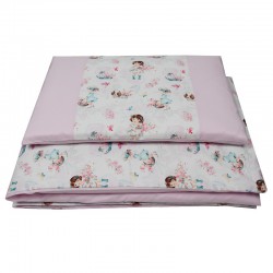 Printed cotton cot bedding set 135x100 cm GIRL