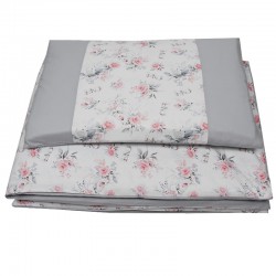 Printed cotton cot bedding set 135x100 cm  ROSES EKO