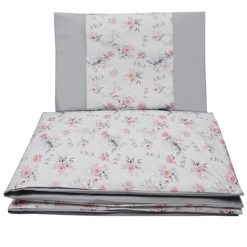 Printed cotton cot bedding set 135x100 cm  ROSES EKO