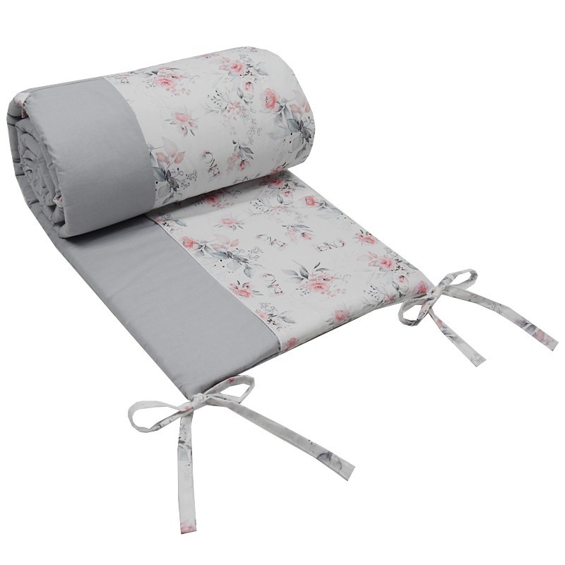 Printed cotton cot bedding set 135x100 cm  ROSES EKO