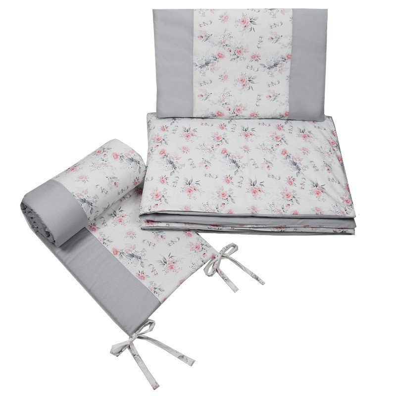 Set fürs Bettchen aus bedruckter Baumwolle 120x90 cm ROSES EKO