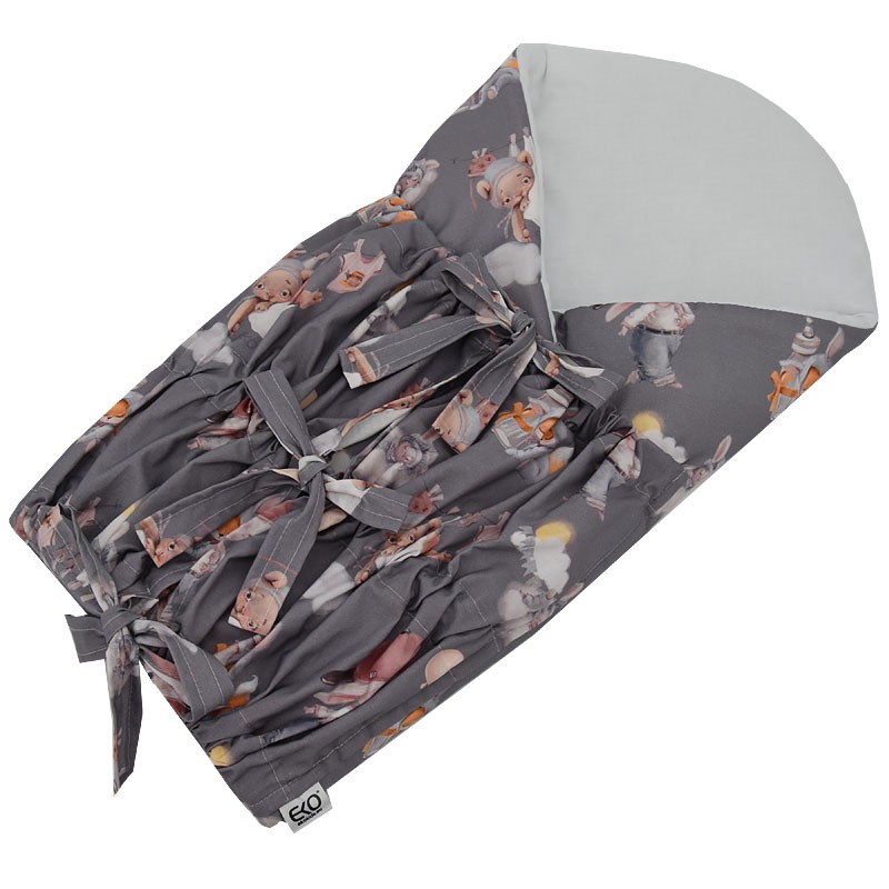 Printed Cotton Swaddle Blanket SLEEPING BEAR