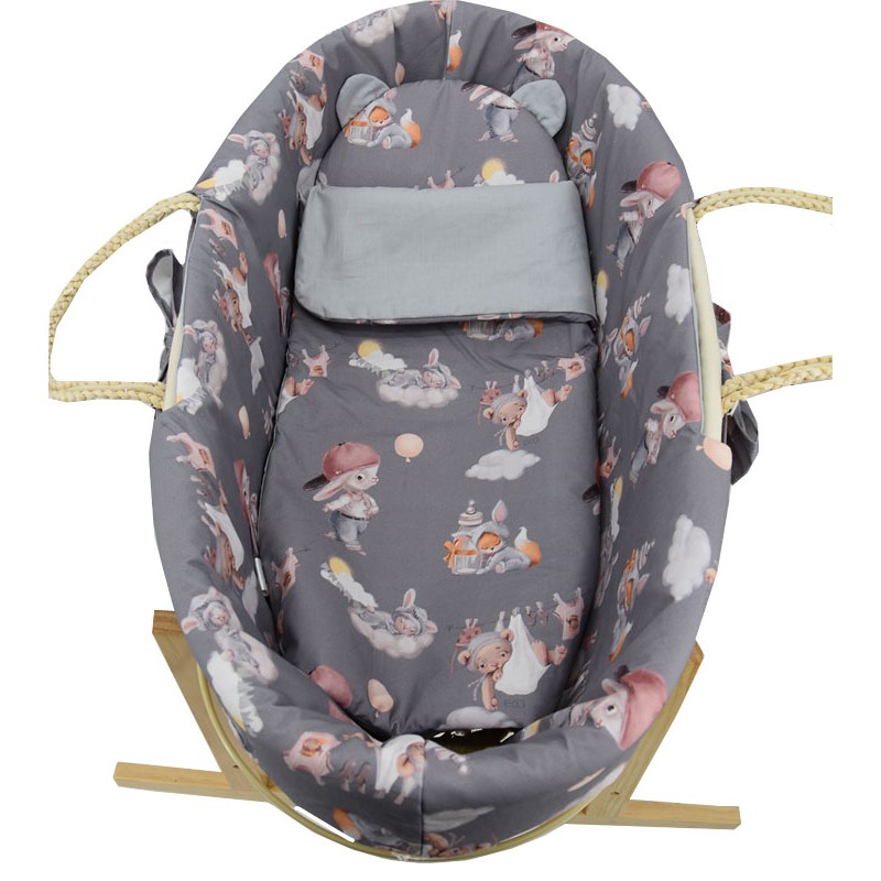 Moses basket with basket stand and equipment Moses basket with basket stand and equipment