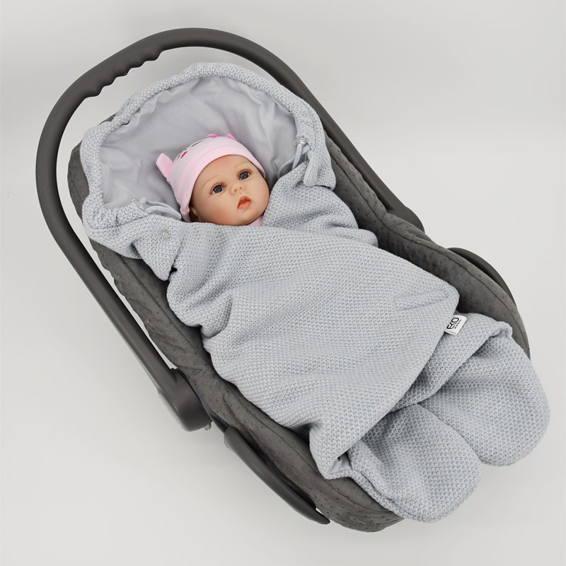 Schlafsack für den Kindersitz GREY/BLUE